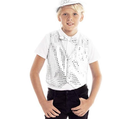 Chaleco de Lentejuelas plateado infantil