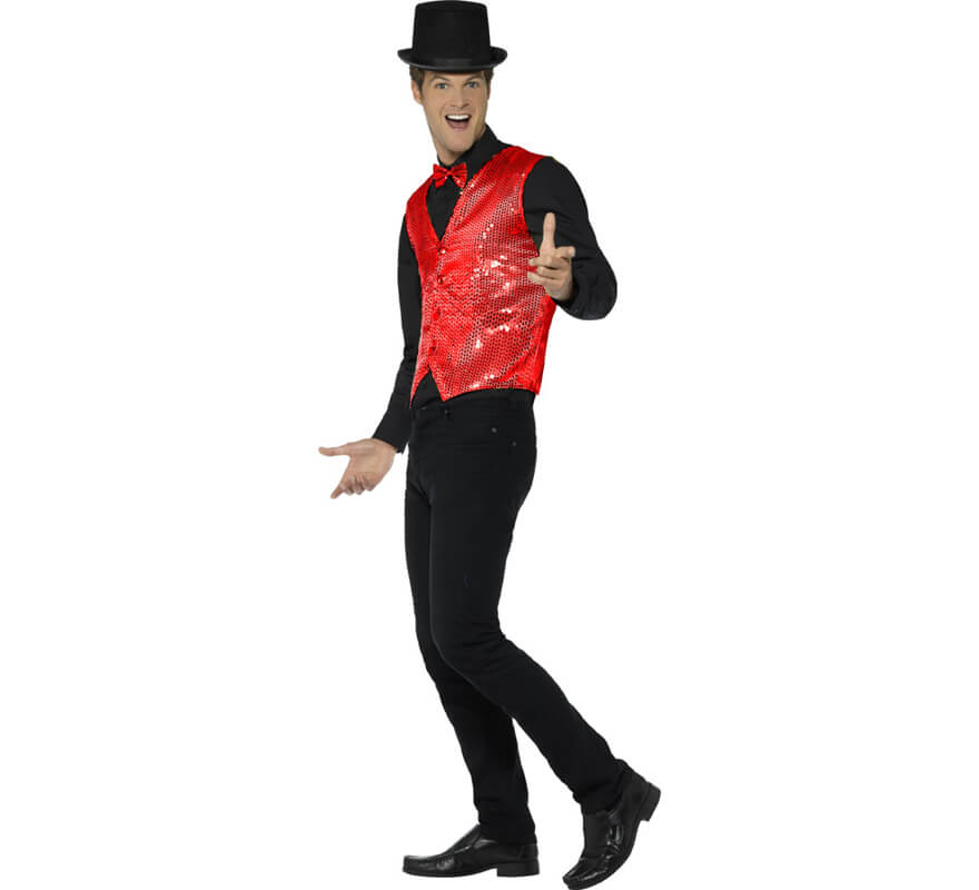 Translation missing: de.Chaleco de Lentejuelas Rojo para hombre