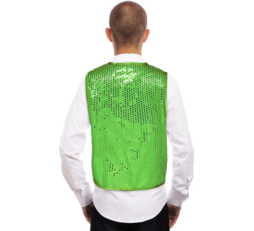 Translation missing: de.Chaleco de Lentejuelas verde para adultos
