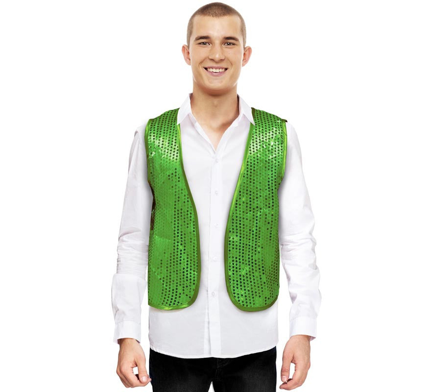 Translation missing: de.Chaleco de Lentejuelas verde para adultos