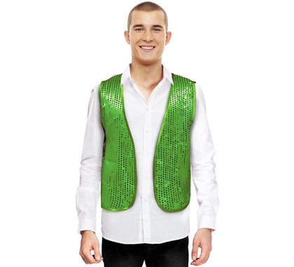 Chaleco de Lentejuelas verde para adultos