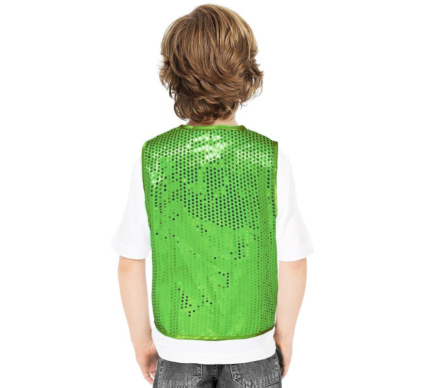 Translation missing: de.Chaleco de Lentejuelas verde para niños