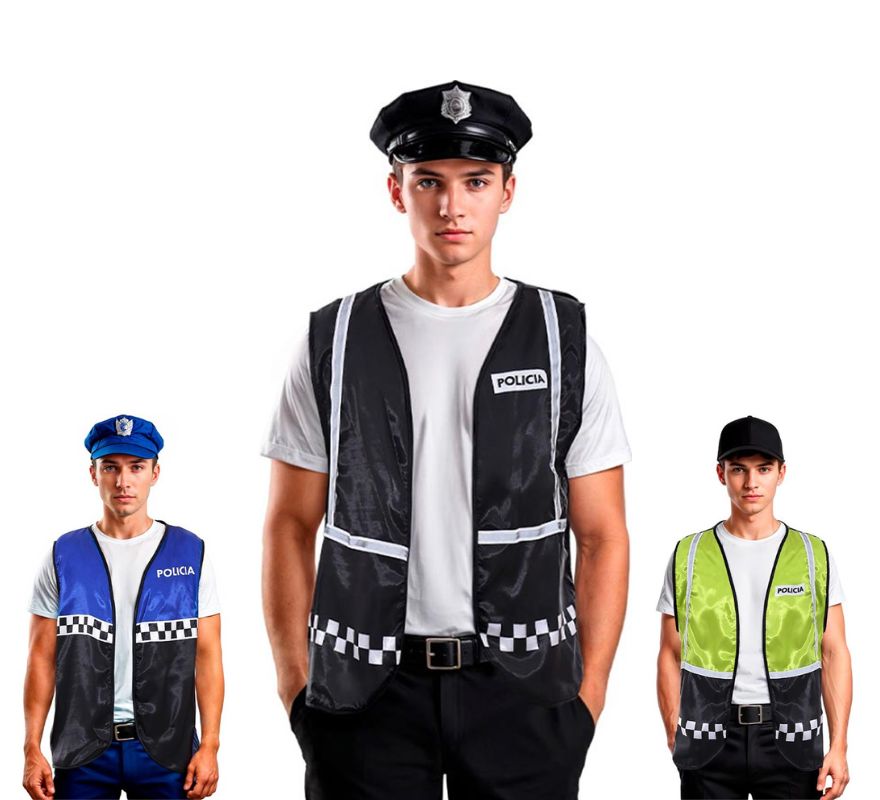 Translation missing: de.Chaleco de Policía a cuadros adulto en varios colores