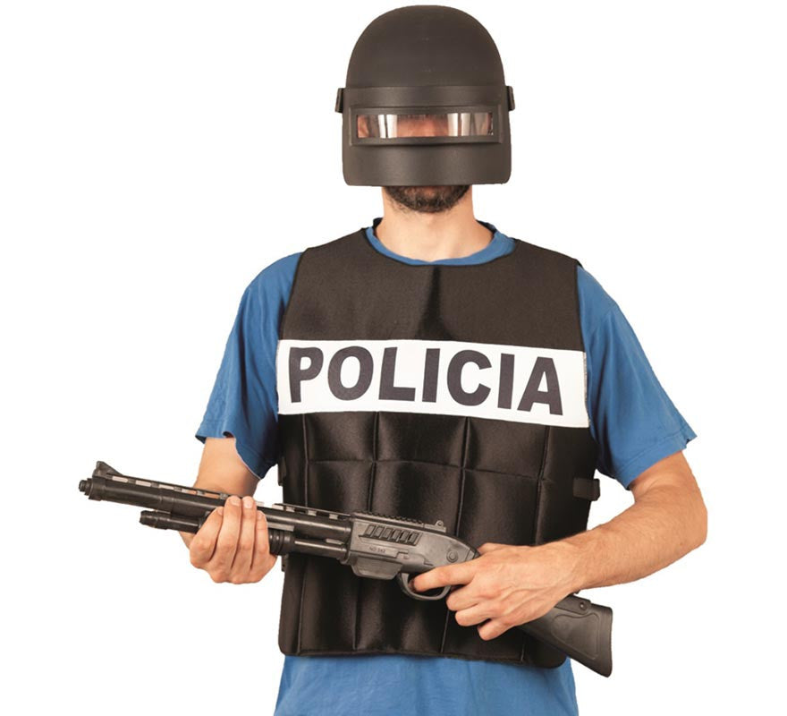 Translation missing: de.Chaleco de Policía Antibalas negro para adulto