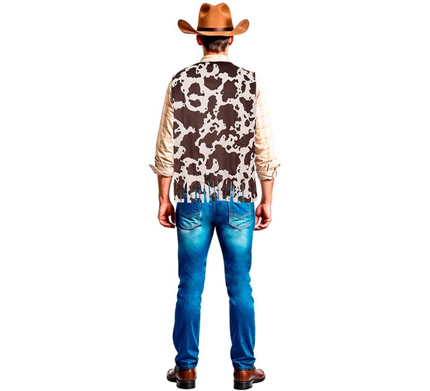 Chaleco de Vaquero marrón estampado adulto