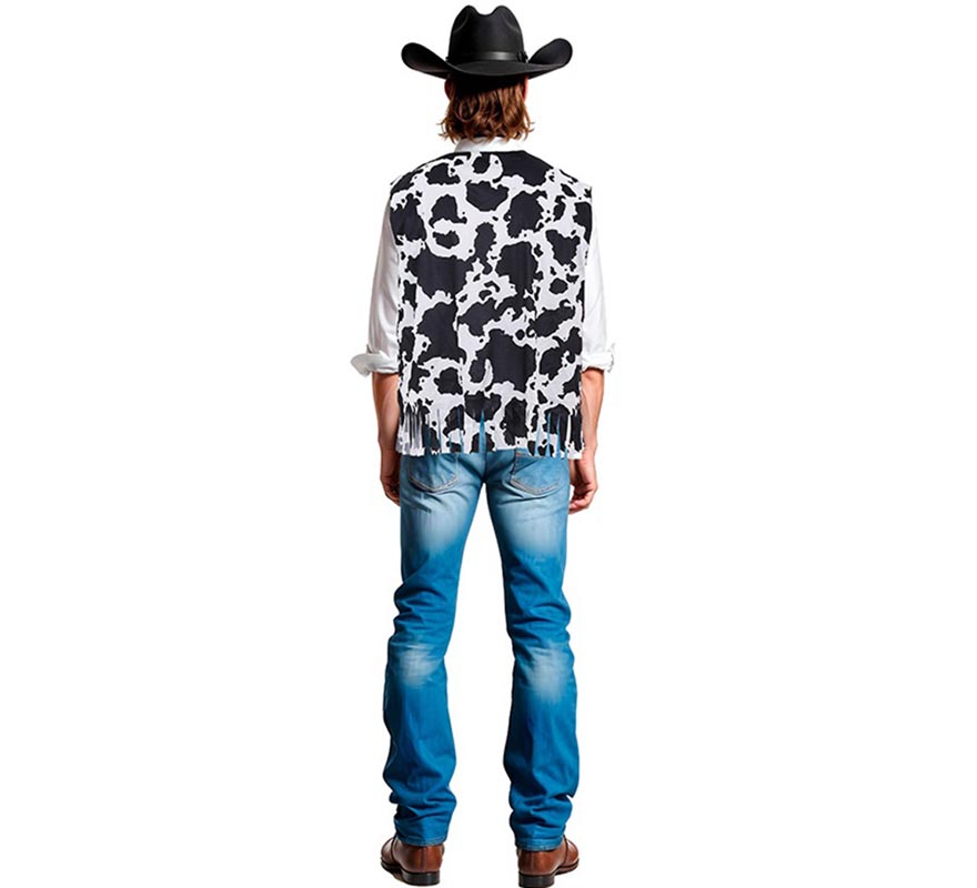 Translation missing: de.Chaleco de Vaquero negro estampado adulto