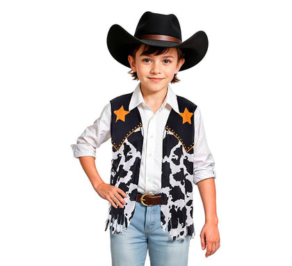 Chaleco de Vaquero negro estampado infantil