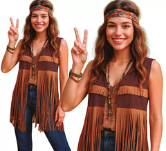 Hippie-Weste für Damen mit Fransen