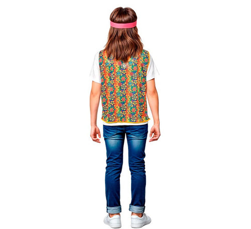 Chaleco Hippie floral naranja infantil