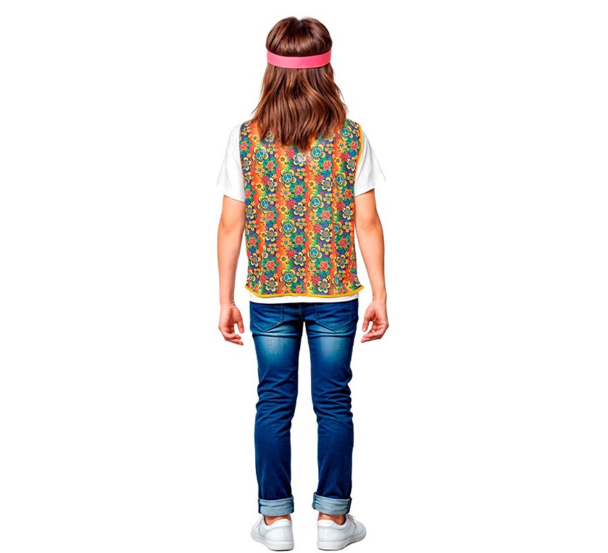 Translation missing: de.Chaleco Hippie floral naranja infantil