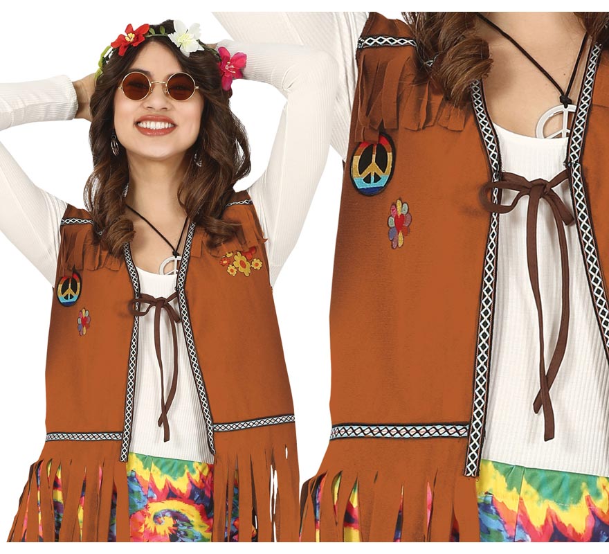 Translation missing: de.Chaleco Hippie Marrón para Mujer