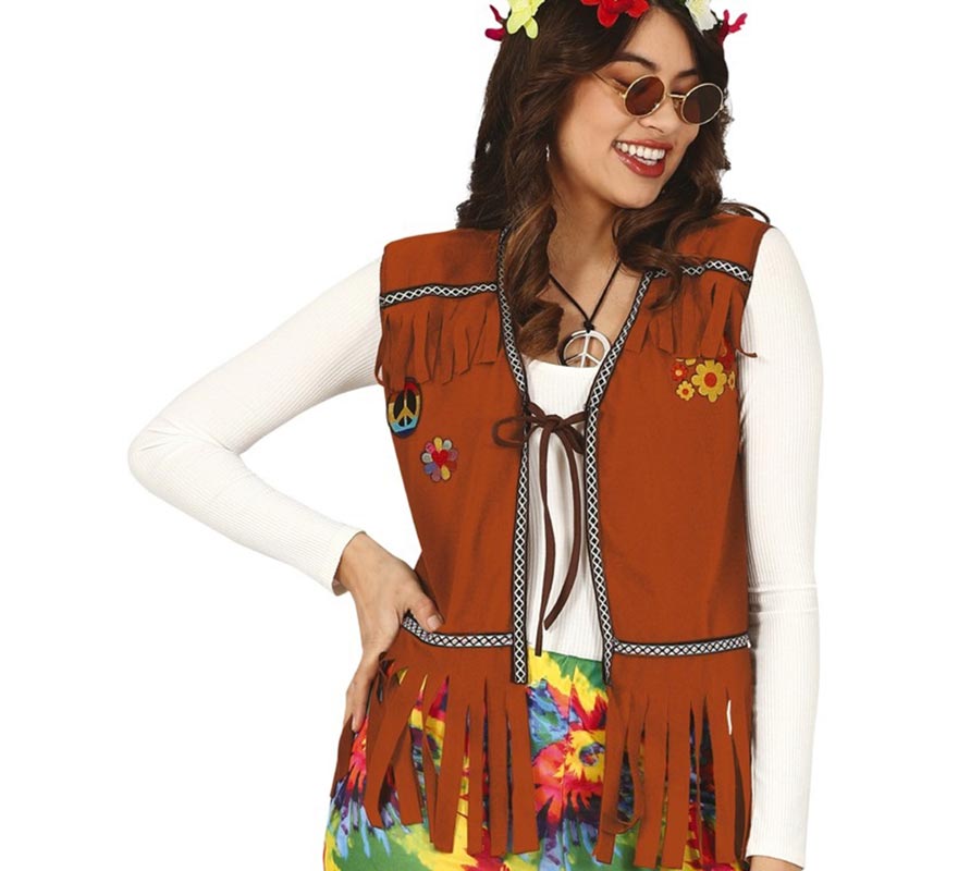 Translation missing: de.Chaleco Hippie Marrón para Mujer