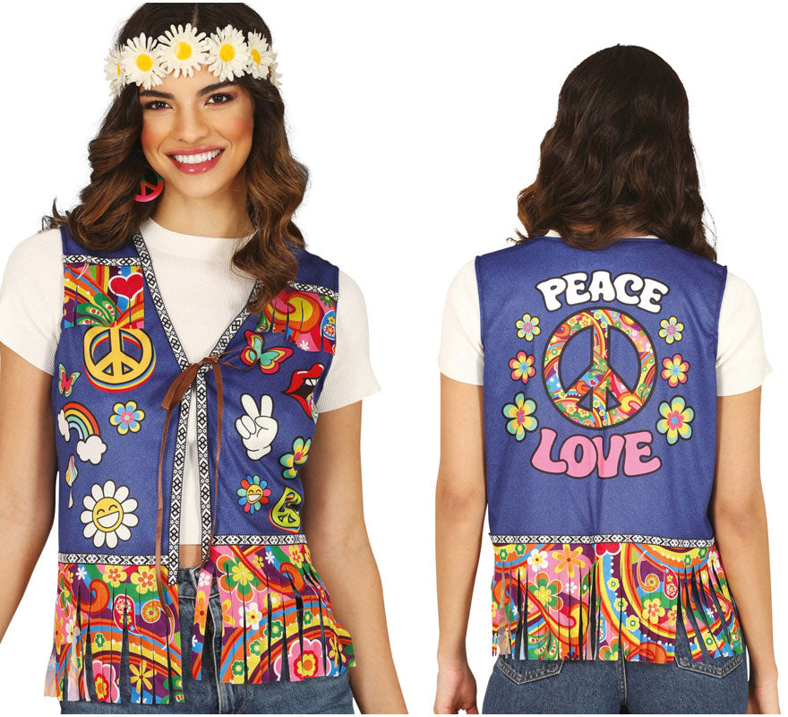 Translation missing: de.Chaleco Hippie Peace &amp; Love adulto