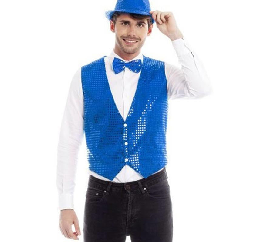 Chaleco Lentejuelas azulón para hombre