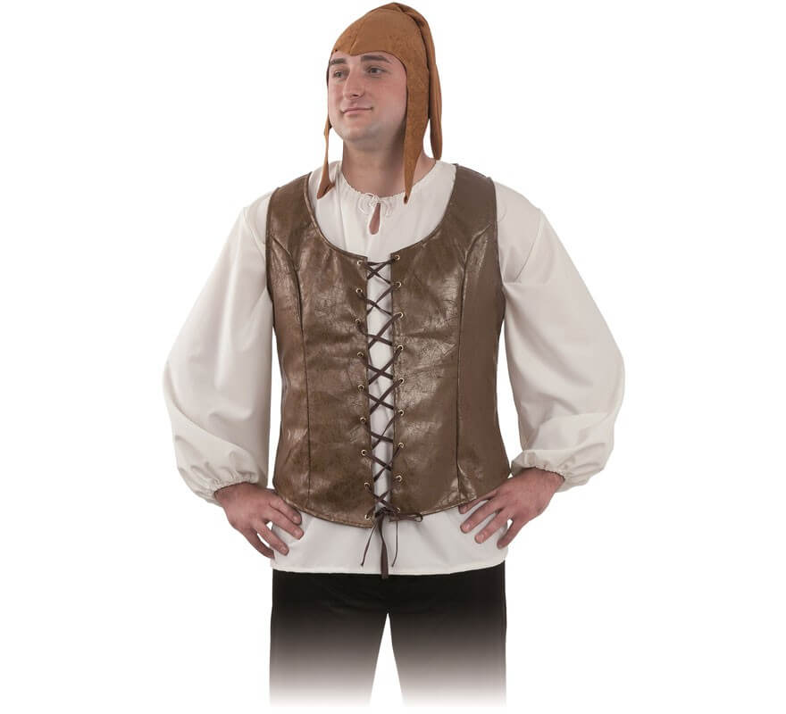 Translation missing: de.Chaleco Marrón Medieval para hombre