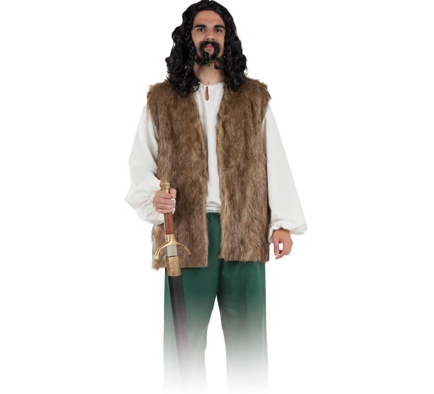 Chaleco Medieval de Pelo Oscuro