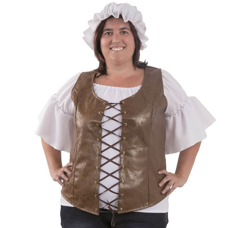 Translation missing: de.Chaleco Medieval Marrón para mujer