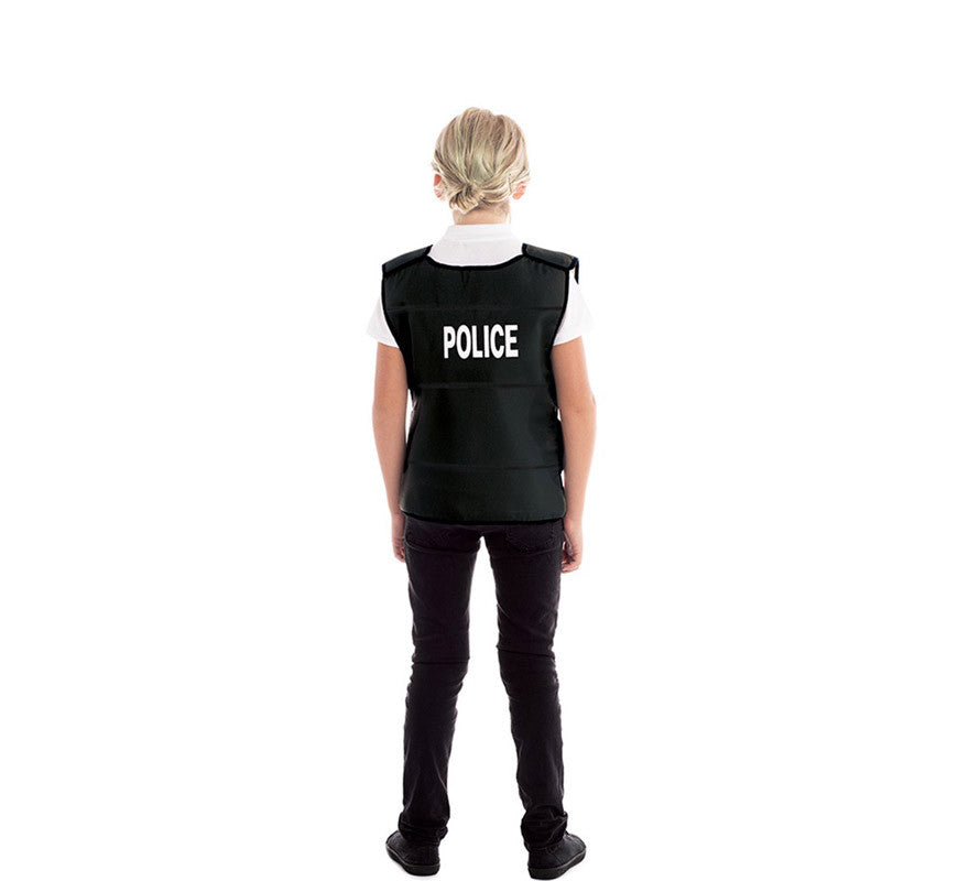Translation missing: de.Chaleco negro de Policía para niño