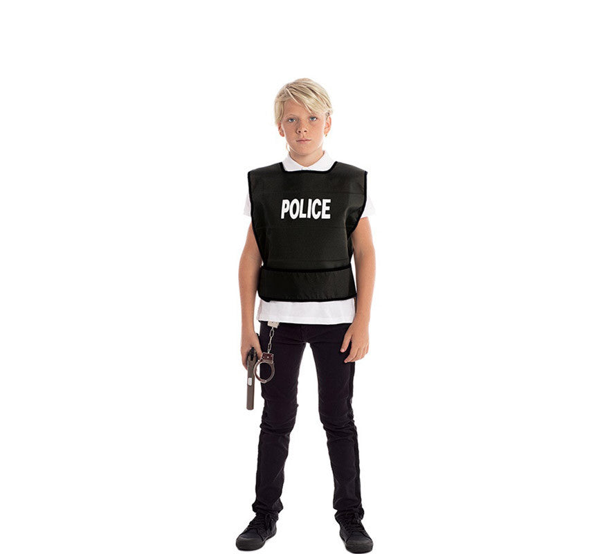 Translation missing: de.Chaleco negro de Policía para niño