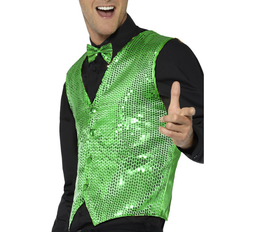 Translation missing: de.Chaleco Verde con Lentejuelas para hombre