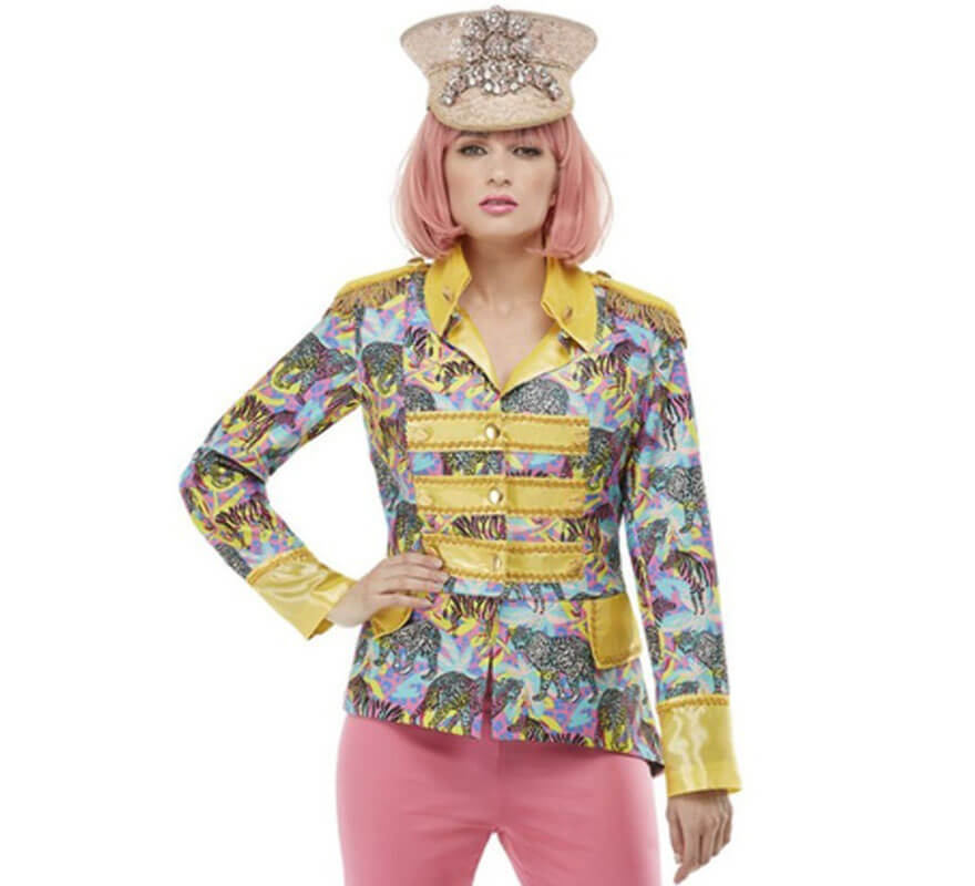 Translation missing: de.Chaqueta Años 70 Amarilla y Azul con detalles dorados para mujer