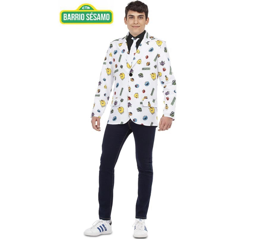 Translation missing: de.Chaqueta de Barrio Sésamo blanca para hombre