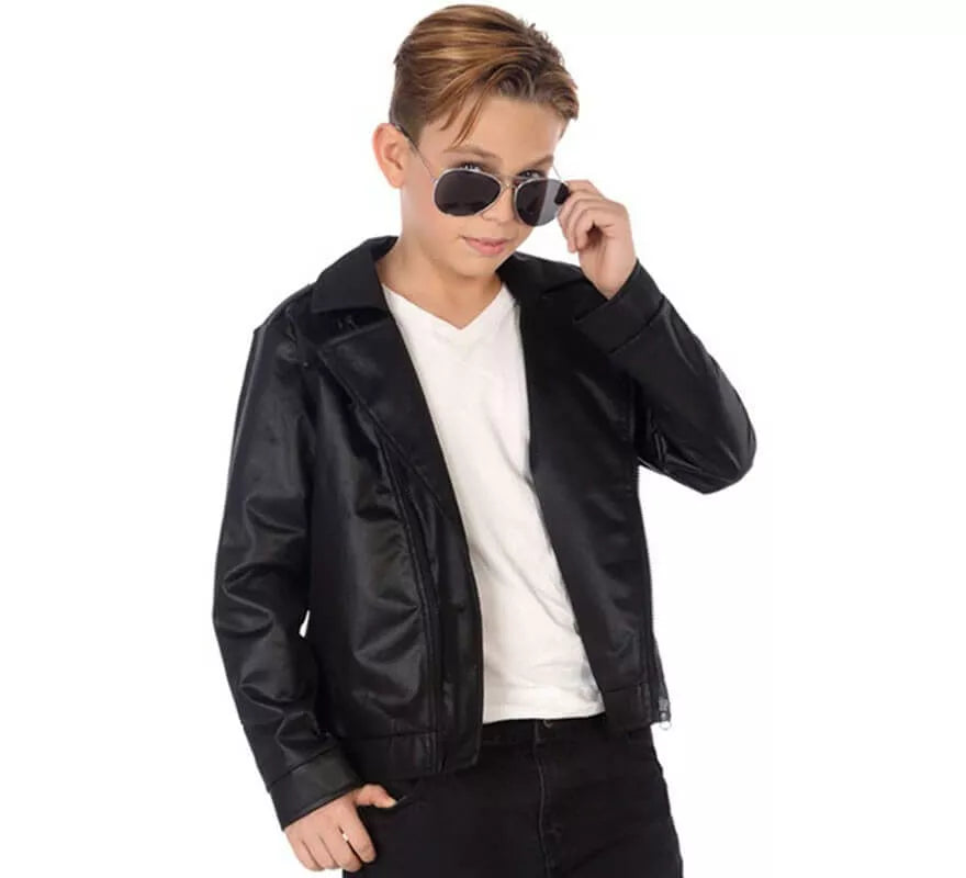 Translation missing: de.Chaqueta de Estrella Rock negra para niño