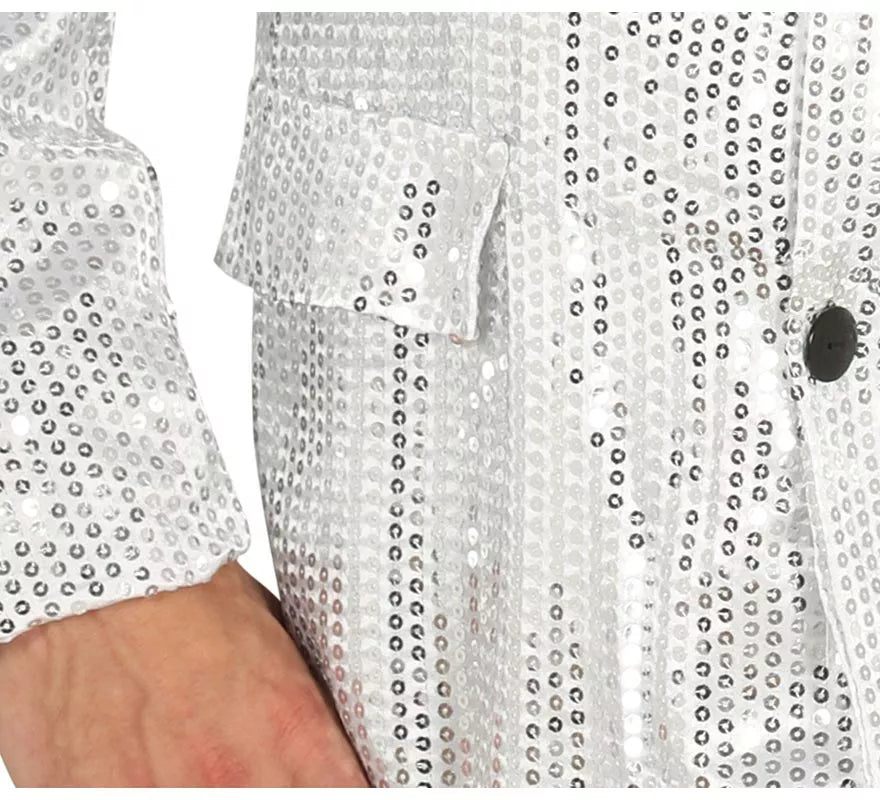 Translation missing: de.Chaqueta de Lentejuelas Plateada para hombre