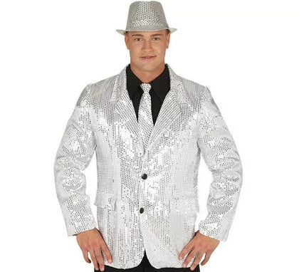 Chaqueta de Lentejuelas Plateada para hombre