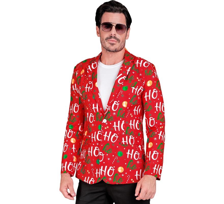 Chaqueta Feliz Navidad ho ho rojo para hombre