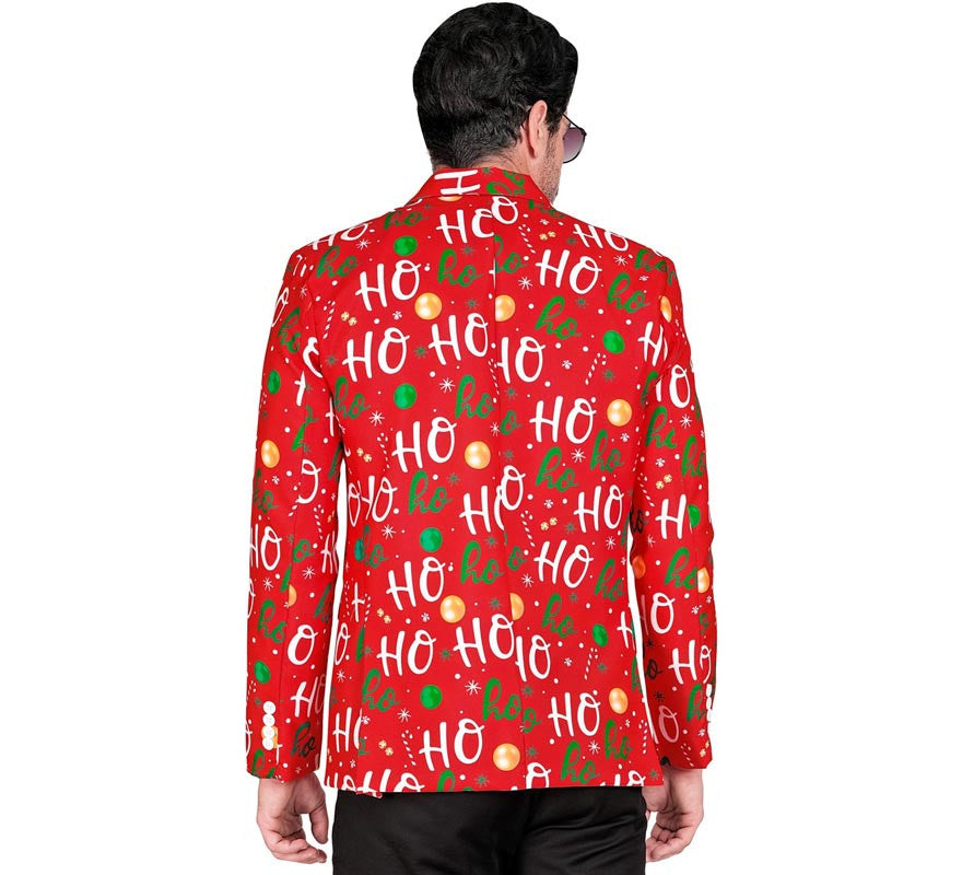 Chaqueta Feliz Navidad ho ho rojo para hombre