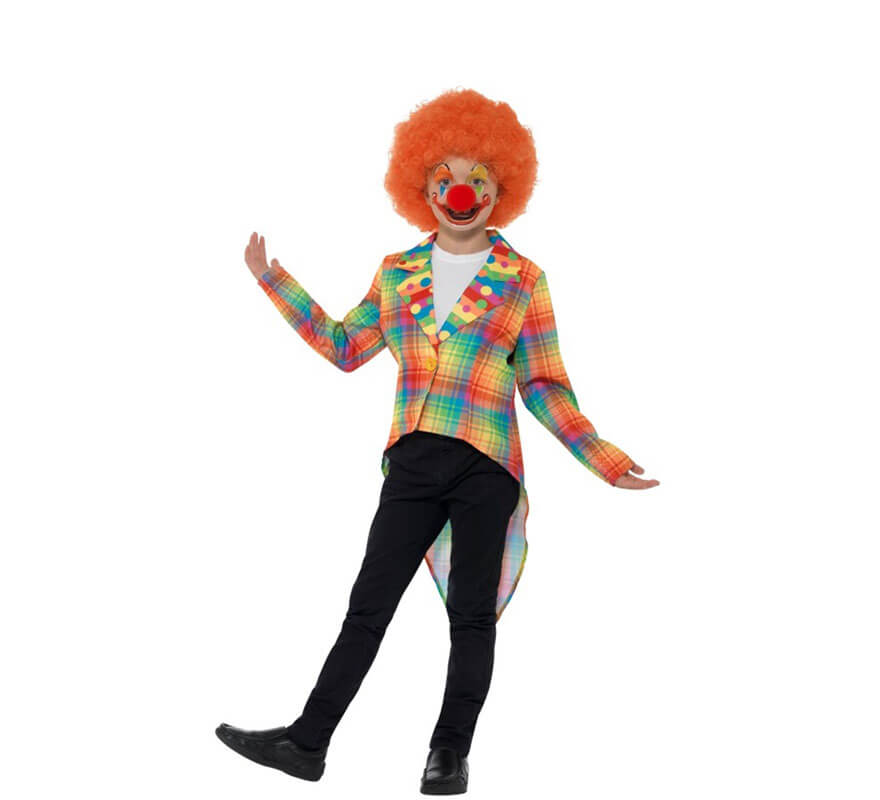 Chaqueta o Frac Multicolor a cuadros de Payaso para niña