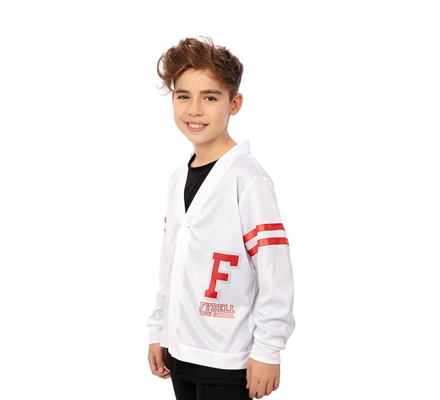 Chaqueta Universitaria de los años 50 blanca para niño
