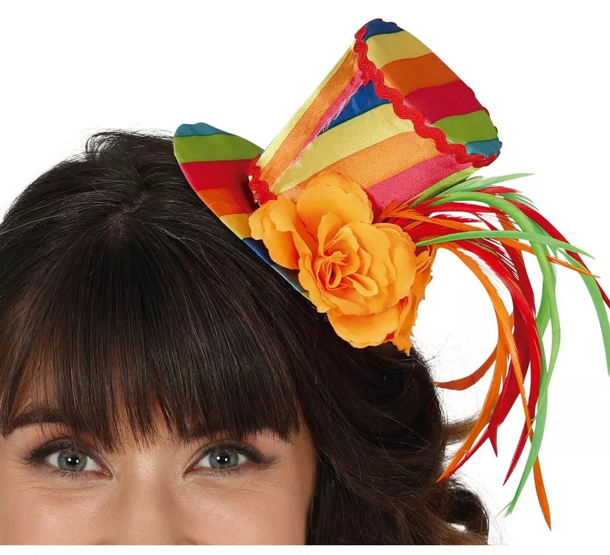 Translation missing: de.Chistera Mini con Rosas Multicolor