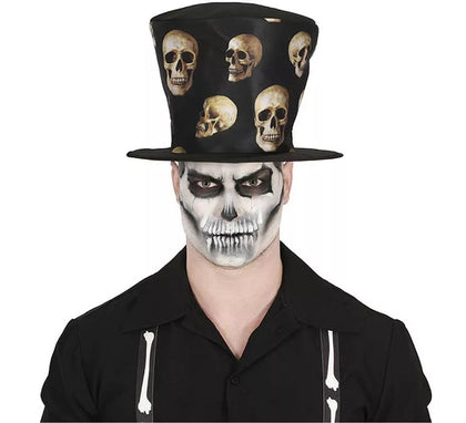 Chistera negra con Calaveras Terroríficas