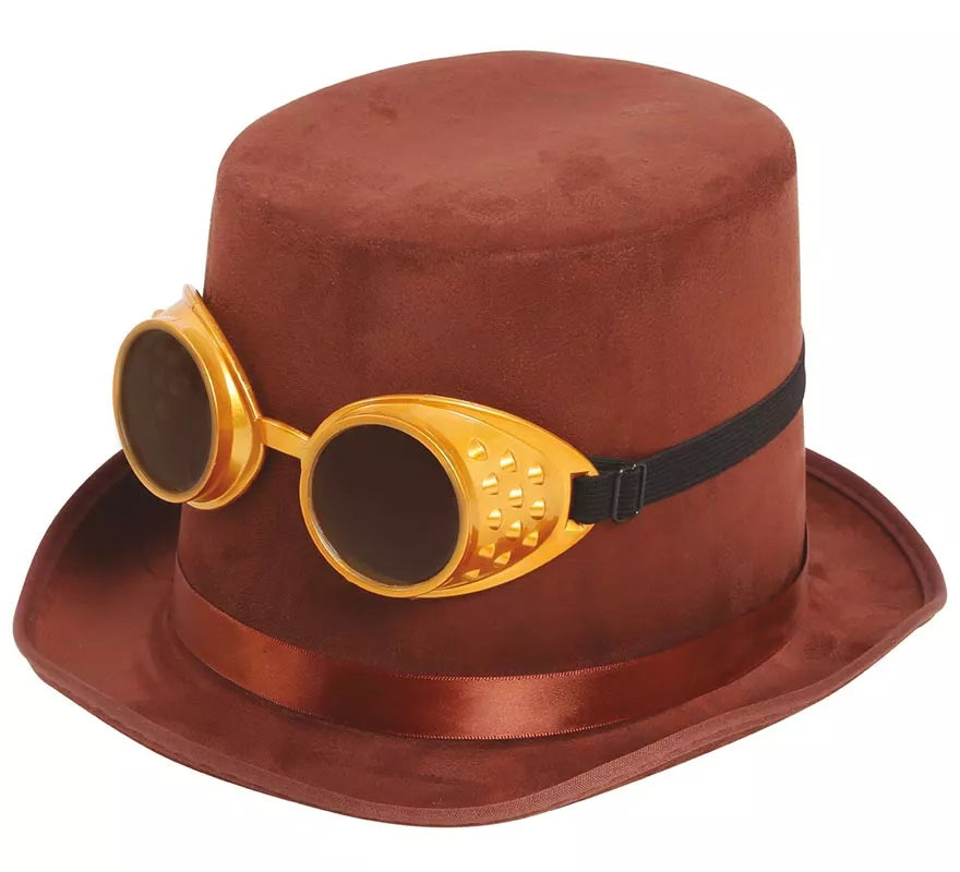 Translation missing: de.Chistera Steampunk Marrón con Gafas