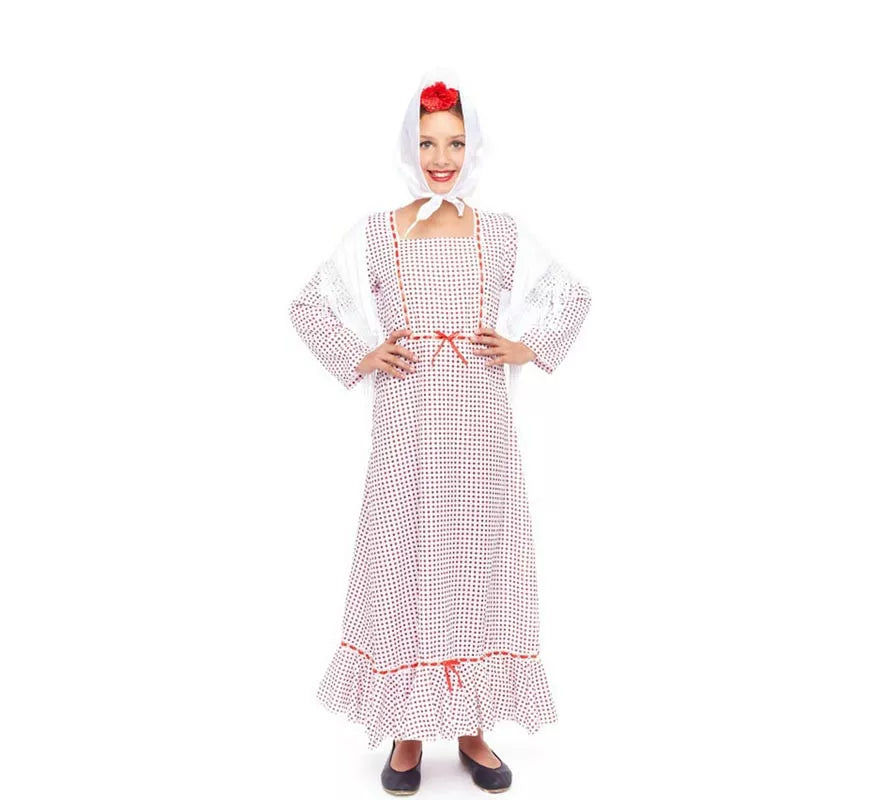 Translation missing: de.Chulapa blanco con lunares rojos para niña