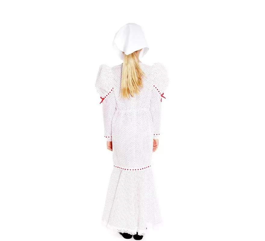 Translation missing: de.Chulapa blanco lunares rojos pequeños para niña