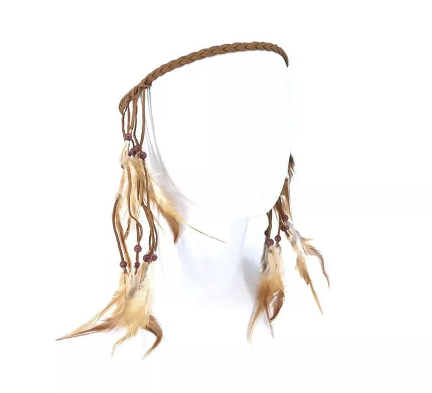 Translation missing: de.Cinta de Indio plumas marrones para el cabello