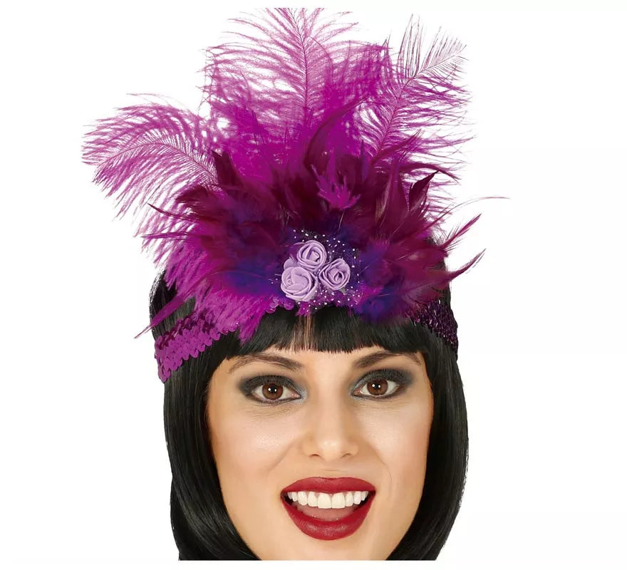 Translation missing: de.Cinta de Lentejuelas Fucsia con Plumas