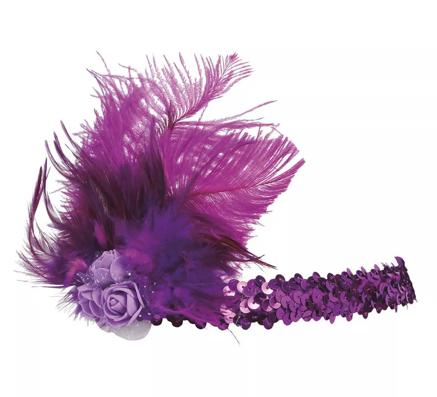 Translation missing: de.Cinta de Lentejuelas Fucsia con Plumas