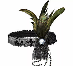 Schwarzes Band mit Cabaret-Federn
