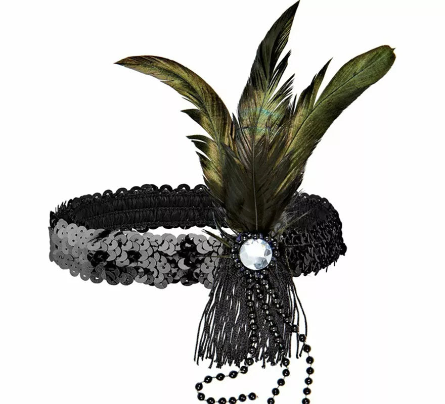 Translation missing: de.Cinta negra con Plumas de Cabaret