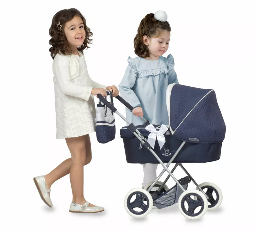 Coche de Muñecas de hasta 48 cm Plegable con Sombrilla y Bolso