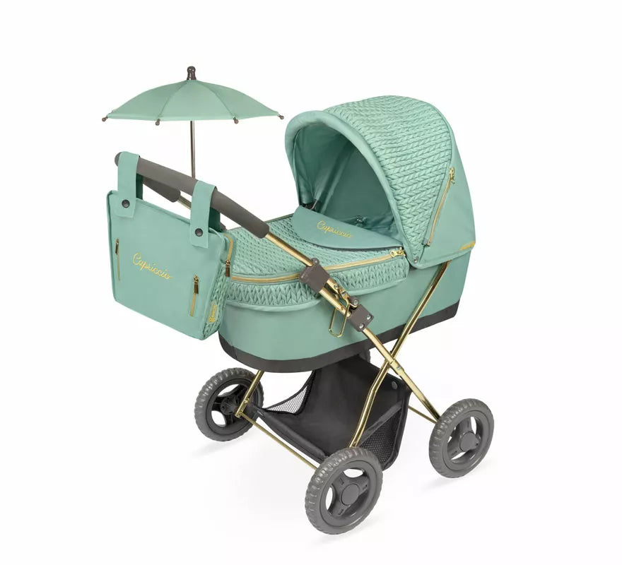 Coche de Muñecas de hasta 48 cm Plegable con Sombrilla y Bolso