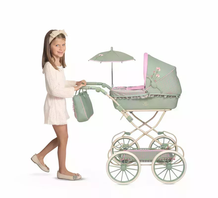 Coche de Muñecas de hasta 48 cm Plegable con Sombrilla y Bolso