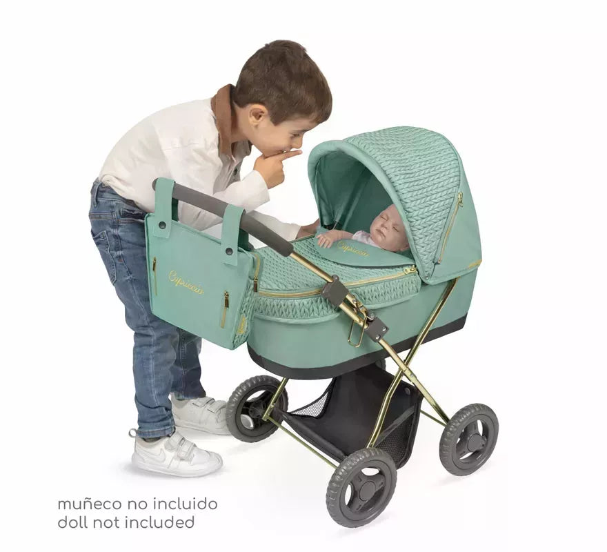 Coche de Muñecas de hasta 48 cm Plegable con Sombrilla y Bolso
