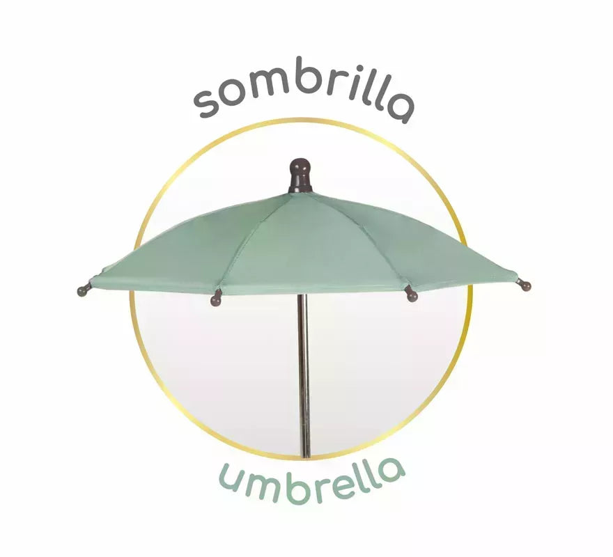 Translation missing: de.Coche de Muñecas de hasta 48 cm Plegable con Sombrilla y Bolso