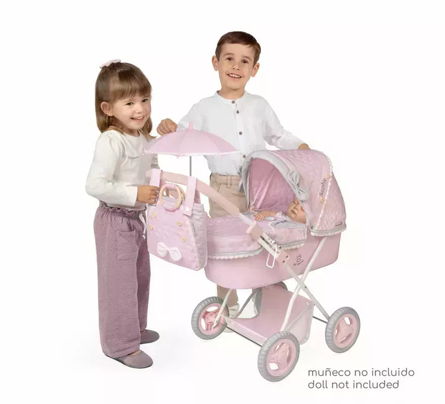 Translation missing: de.Coche de Muñecas de hasta 48 cm Plegable con Sombrilla y Bolso