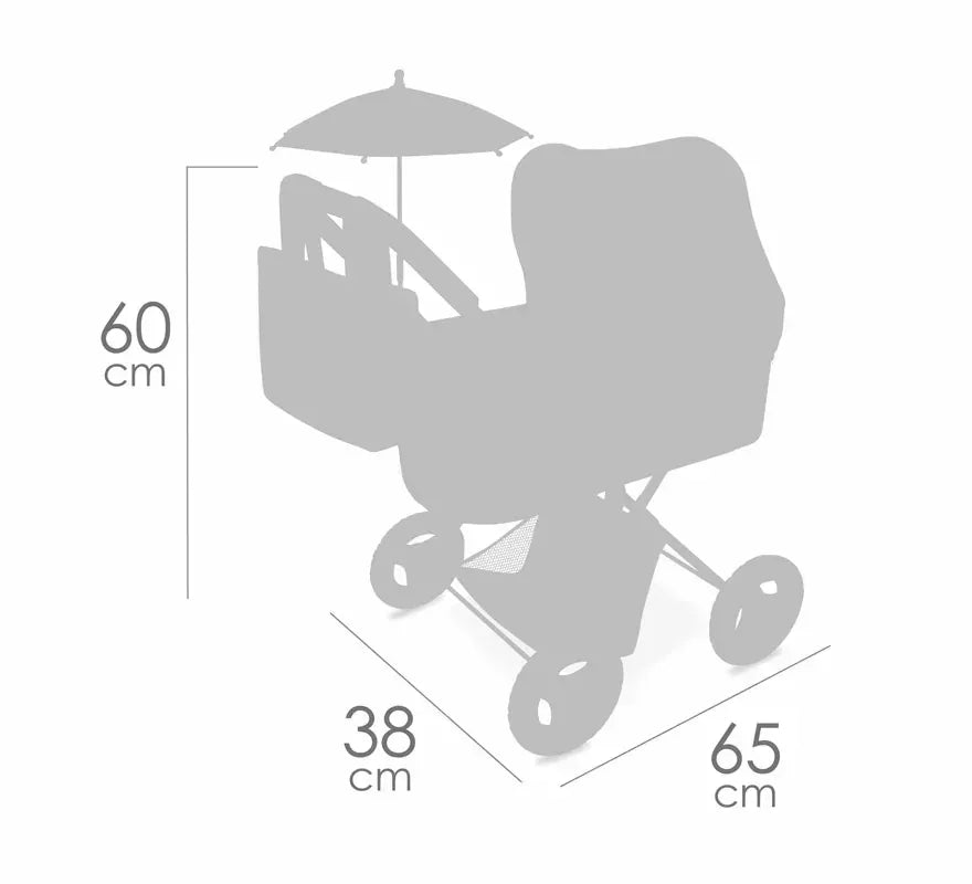 Translation missing: de.Coche de Muñecas de hasta 48 cm Plegable con Sombrilla y Bolso